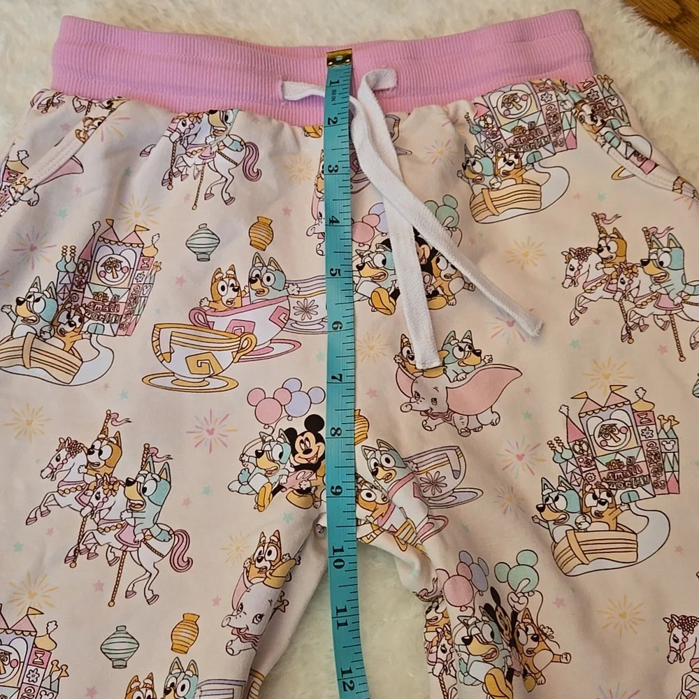Blush Lotus Bluey & Mickey Jogger Pants, Girls Size 7, Great Condition